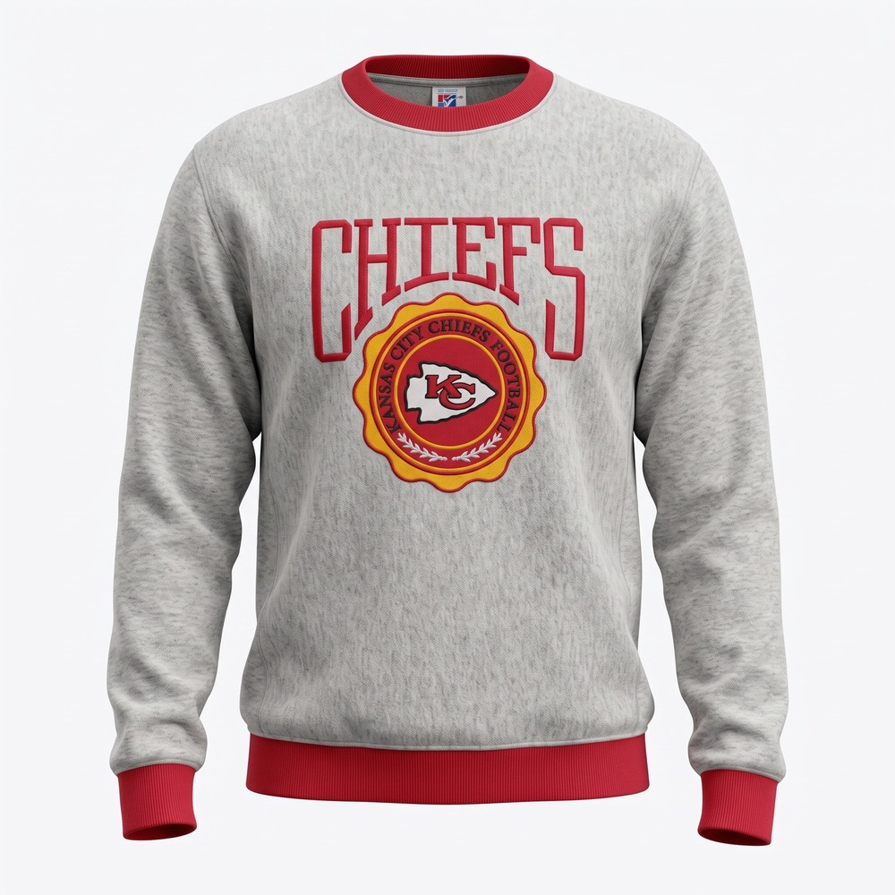 The Game Kansas City Chiefs Sweatshirt Mens Large Gray Excellent Embroidered NFL